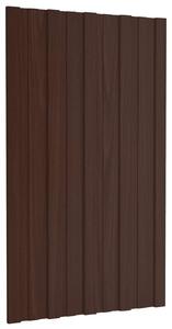 Střešní panel 12 pcs Hnědá 80 x 45 cm Pozinkovaná ocel