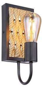 Globo 15679W nástěnné svítidlo Halia 1x40W | E27 - černá, přírodní