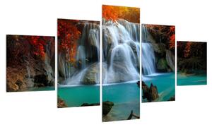 Podzimní obraz vodopádů (125x70 cm)