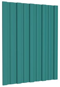 Střešní panel 12 pcs Zelená 60 x 45 cm Pozinkovaná ocel