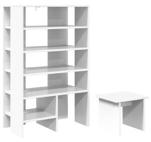 Skříň na obuv 2 ks 62 x 35 x 100 cm Kompozitní dřevo Bílá