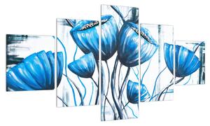 Obraz modrých makovic (125x70 cm)