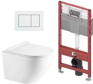 Sada podomítkový WC modul Tece Profil 9300302, WC mísa se sedátkem s pomalým sklápěním Hagser Beno HGR10000042, 9.240.400