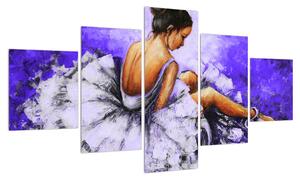 Obraz sedící baletky (125x70 cm)