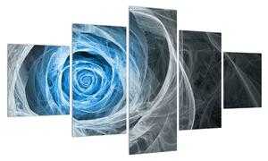 Abstraktní obraz modré růže (125x70 cm)
