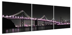 Noční obraz mostu (150x50 cm)