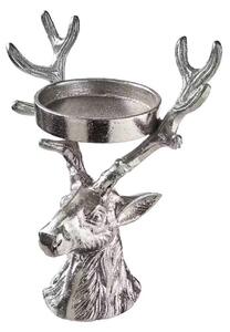 OH MY DEER Svícen na sloupovou svíčku - stříbrná