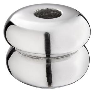 CHROME Svícen na dlouhou svíčku 7 cm - stříbrná