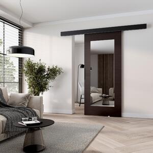 Posuvné dveře se zrcadlem BARRET 19 - 76 cm, wenge / černé