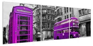 Obraz Londýna v barvách fialové (150x50 cm)