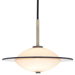 Halo Design Opálově bílé skleněné závěsné světlo Orbit 24 cm s mosazným zavěšením