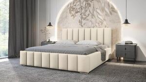 Elegantní čalouněná postel 180x200 MADALENA 2 s úložným prostorem - vanilková