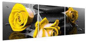 Obraz žlutých růží (150x50 cm)