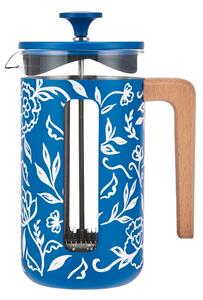 French press La Cafetière Pisa 1 l připraví až 8 šálků plné kávy, udrží teplotu a zaujme designem Blu Fiorato s dřevěnou rukojetí. LCPISA8CPFLORAL