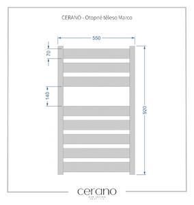Cerano Marco, topné těleso 920x550 mm, 698W, černá matná, CER-LIV-WP-8-55