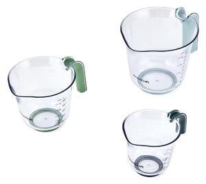 Odměrky KitchenCraft sada 3 ks stohovatelné džbánky 250 ml 500 ml 1000 ml plast barevné rukojeti vaření pečení KCMJUG3PCGR
