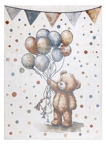 Makro Abra Dětský kusový koberec BONO 9614 Medvídek Balónky krémový světle šedý Rozměr: 160x220 cm