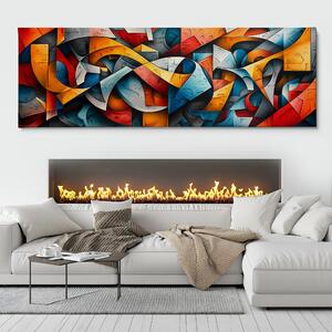 Obraz na plátně - Kubistické Intermezzo FeelHappy.cz Rozměr obrazu (Šířka x Výška): 60 x 20 cm