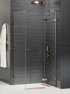 New Trendy Avexa Copper Brushed sprchový kout 90x90 cm čtvercový měděná kartáčovaný/průhledné sklo EXK-3583