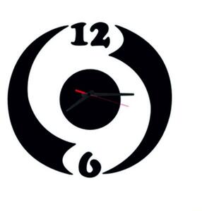 Moderní nalepovací hodiny ludka, černá barva KIRTOFS