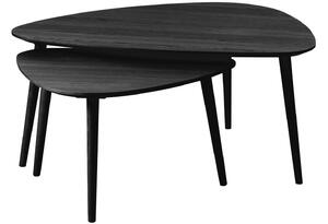 -25 % Dny MOMENTI– Unique Furniture Set dvou černých dubových konferenčních stolků Adda 70 x 100/52,5 x 70 cm