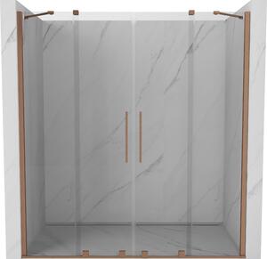Mexen Velar Duo, posuvné dveře do otvoru 170x200 cm, 8mm čiré sklo, měděná matná, 871-170-000-02-65