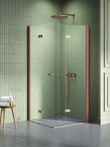 New Trendy New Soleo Copper Brushed sprchový kout 90x90 cm čtvercový měděná kartáčovaný/průhledné sklo K-2085