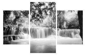 Černobílý obraz vodopádů (90x60 cm)
