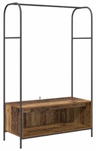 Kovový stojan na oblečení Hnědý dub 100 x 44 x 160 cm