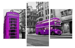 Obraz Londýna v barvách fialové (90x60 cm)