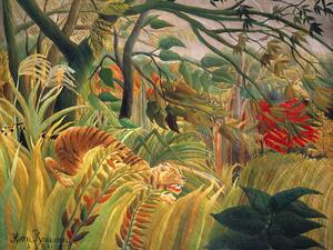 Obrazová reprodukce Tiger in a Tropical Storn (Rainforest Landscape) - Henri Rousseau, (40 x 30 cm)