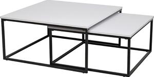 Tempo Kondela Konferenční stolek KASTLER TYP 1, set 2 kusů, matná bílá/černý kov