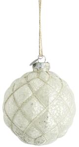 Lene Bjerre Skleněná ozdoba Norille Rhombe Off White - 10 cm LB166