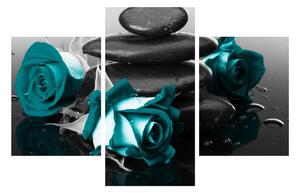 Obraz modrých růží (90x60 cm)