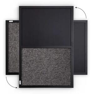 Tabule COMBI černá magnetická a textilní tabule 60x40 cm v dřevěném lakovaném rámu, TMK64_0004