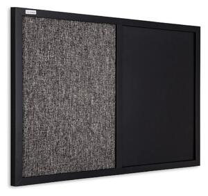 Tabule COMBI černá magnetická a textilní tabule 60x40 cm v dřevěném lakovaném rámu, TMK64_0004