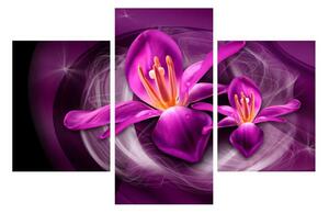 Moderní fialový obraz květů (90x60 cm)