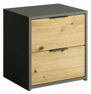 Set 2x noční stolek GUADUAS - dub artisan / grafitový