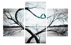 Obraz dvou ptáků na stromě (90x60 cm)