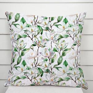 Biante Dekorační povlak na polštář TF-117 Květy magnolie na bílém 30 x 50 cm