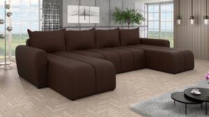 Elegantní sedací souprava do U AMANDA 2 - hnědá