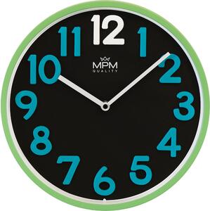 MPM Dětské nástěnné zelené hodiny MPM Meridi - B E01.4504.40