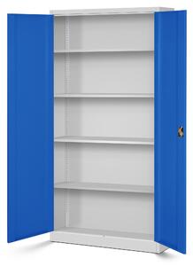 Plechová skříň JAN H, 900 x 1950 x 400 mm, šedo-modrá
