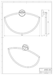Novaservis Půlkruhový držák ručníků Metalia 11 - chrom - 28,3x19,1x4,3 cm
