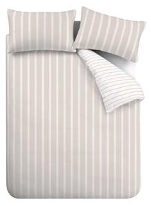 Béžové bavlněné povlečení na jednolůžko 135x200 cm Ashford Stripe – Bianca