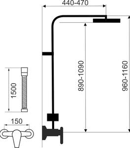 Novaservis Sprchové soupravy - Sprchová souprava s termostatem, spodní připojení sprchy, chrom, SET069/TER,0