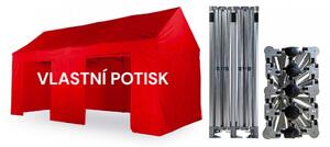 TENTino SET-Nůžkový párty stan 3x6 m /6 GABLED s jednostranným potiskem Typ konstrukce: GABLED, Potisk: pouze střecha, Gramáž polyesteru: 230 g/m2