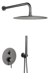 KFA Armatura Moza Gun Metal Grey sprchová sada pod omítku s dešťovou sprchou grafitová 5039-501-61