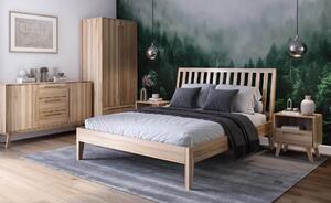 Dřevěná buková postel 160x200 Beskyd 01 Přírodní Buk