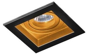 Minorka podhledové svítidlo 1x GU10 50W bez zdroje 10,6cm hranaté IP20, černá/zlatá